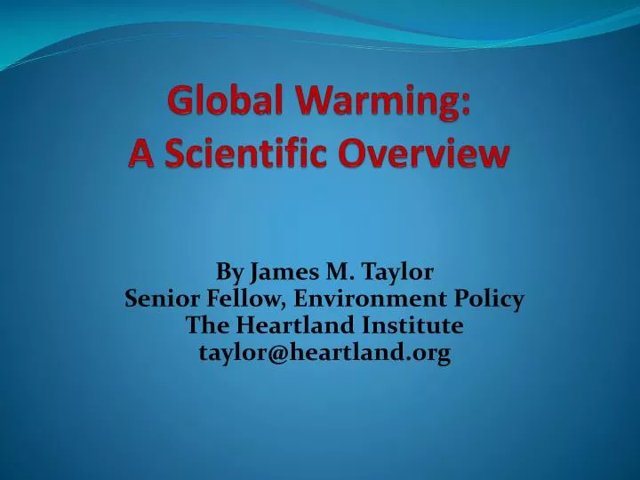 global warming a scientific overview