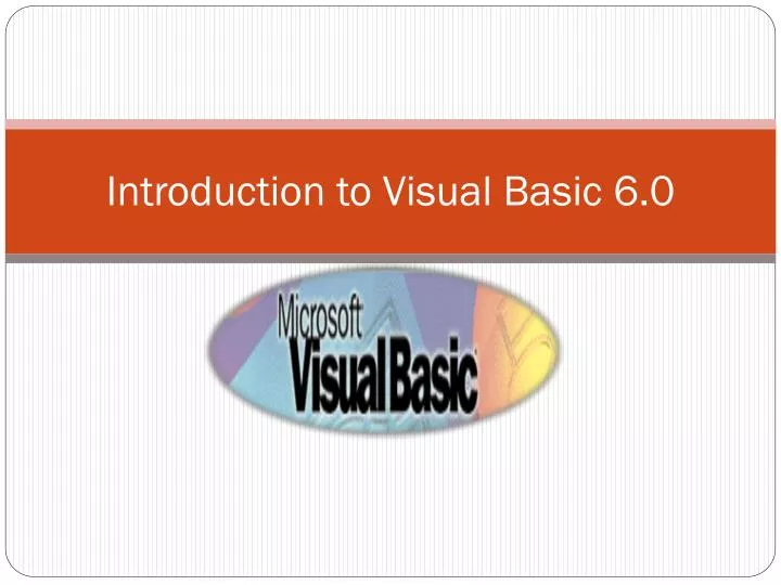 introduction to visual basic 6 0