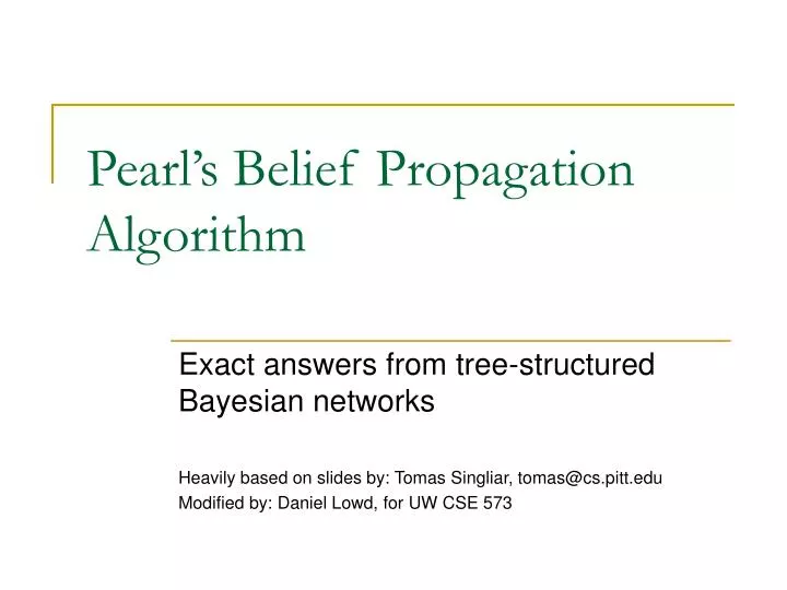 pearl s belief propagation algorithm