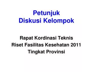 petunjuk diskusi kelompok