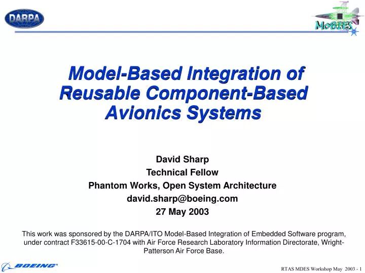 model based integration of reusable component based avionics systems