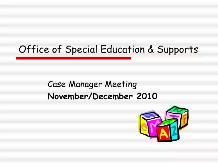 office of special education supports
