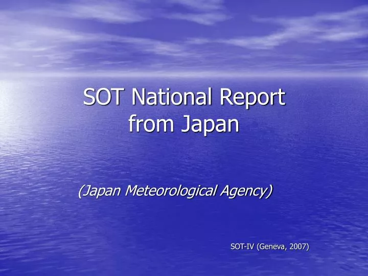 sot national report from japan