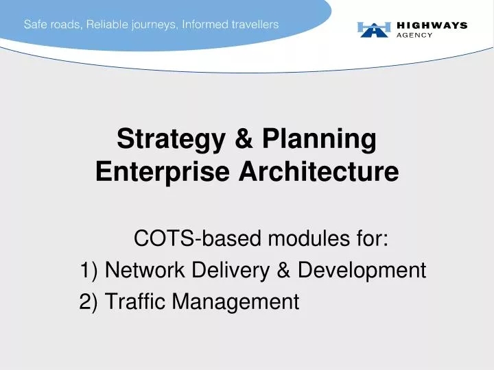 strategy planning enterprise architecture
