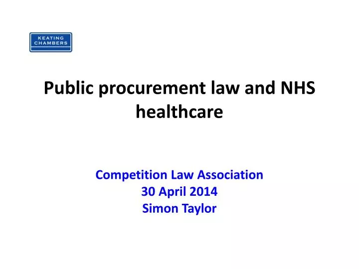 public procurement law and nhs healthcare