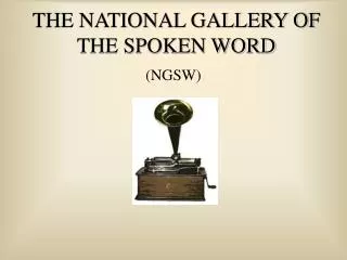 the national gallery of the spoken word