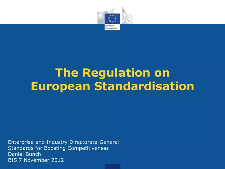 the regulation on european standardisation