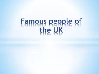 Famous people of the UK