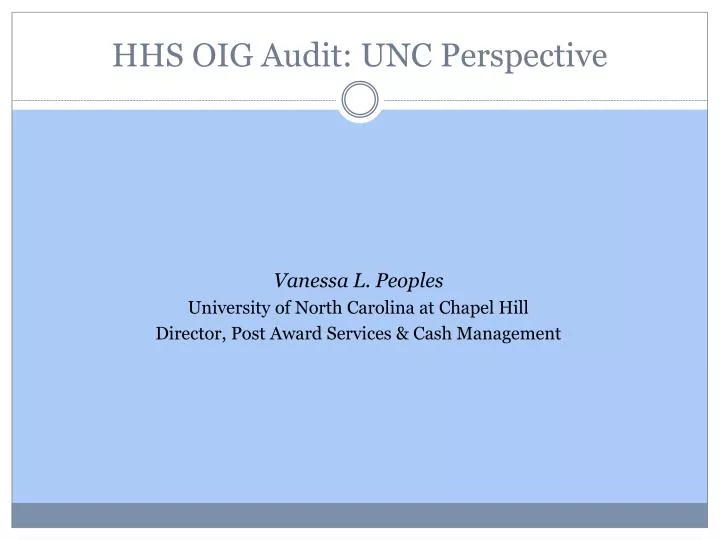 hhs oig audit unc perspective