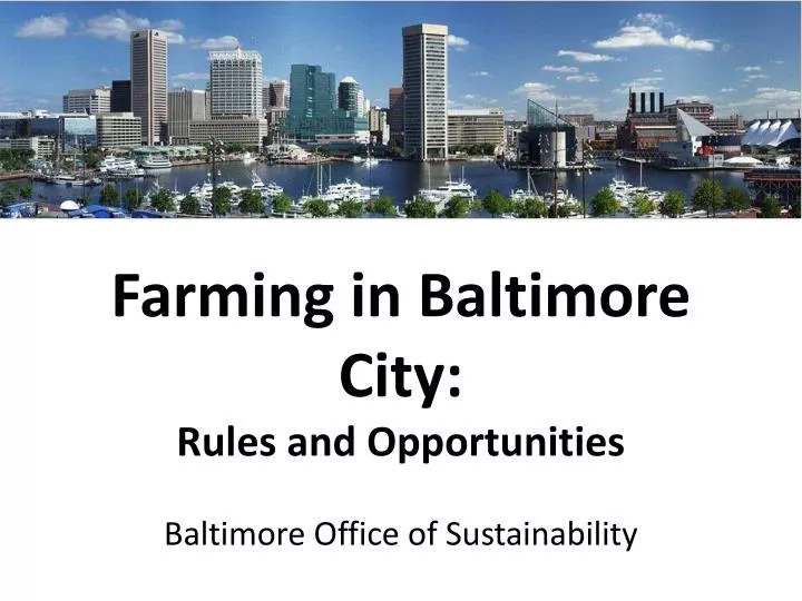 farming in baltimore city rules and opportunities