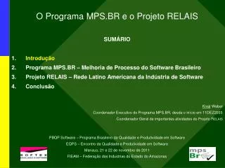 o programa mps br e o projeto relais