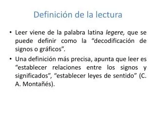 definici n de la lectura