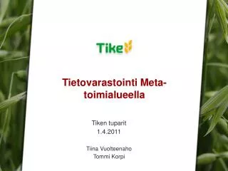 tietovarastointi meta toimialueella