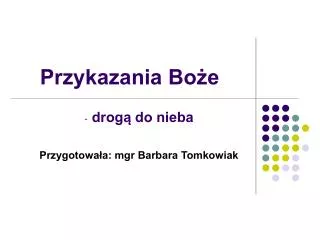 przykazania bo e