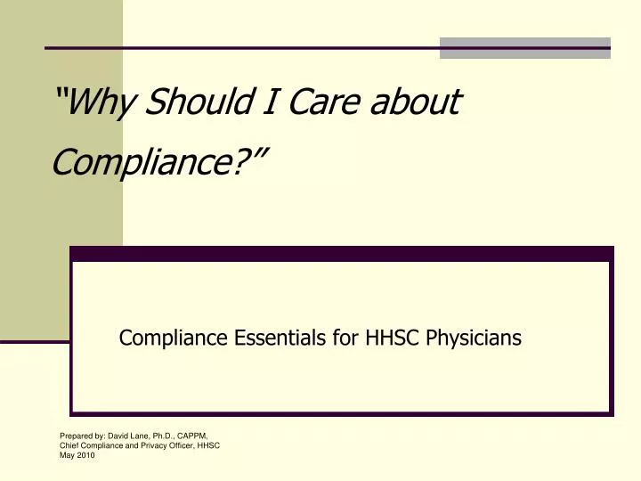 why should i care about compliance