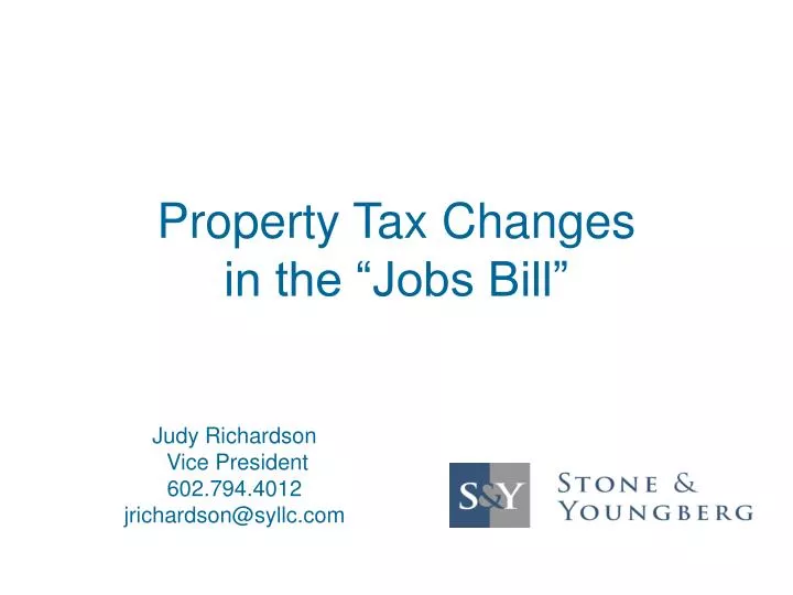 property tax changes in the jobs bill