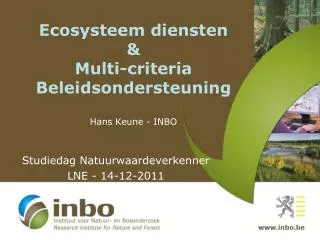 ecosysteem diensten multi criteria beleidsondersteuning hans keune inbo