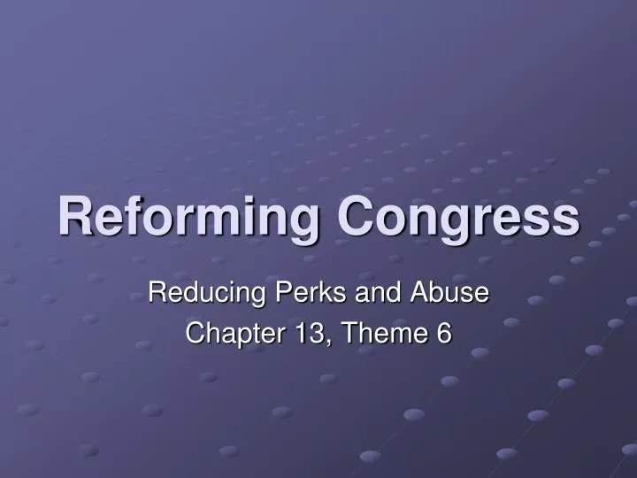 reforming congress