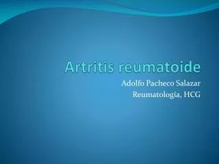 artritis reumatoide