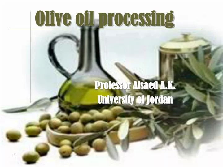 olive oil processing