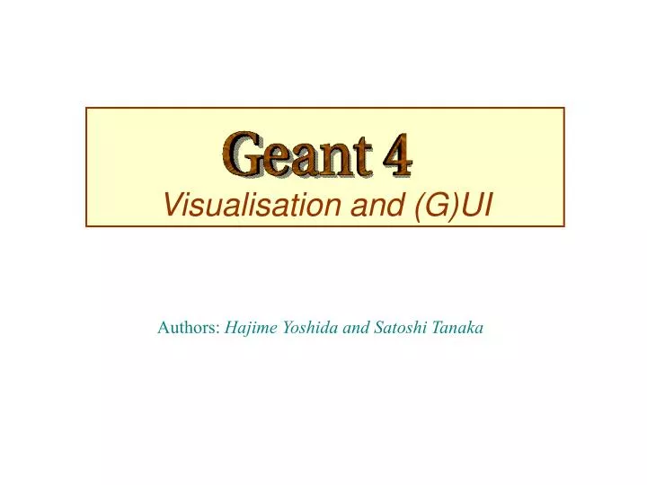 visualisation and g ui