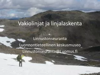 vakiolinjat ja linjalaskenta