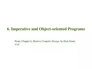 6. Imperative and Object-oriented Programs