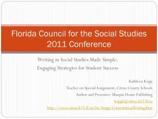 Florida Council for the Social Studies 2011 Conference