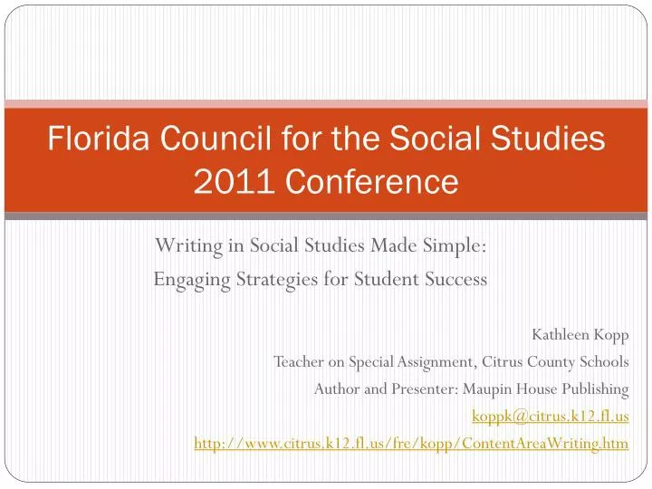 florida council for the social studies 2011 conference
