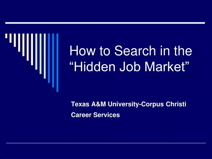 how to search in the hidden job market