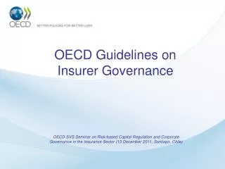 OECD Guidelines on Insurer Governance