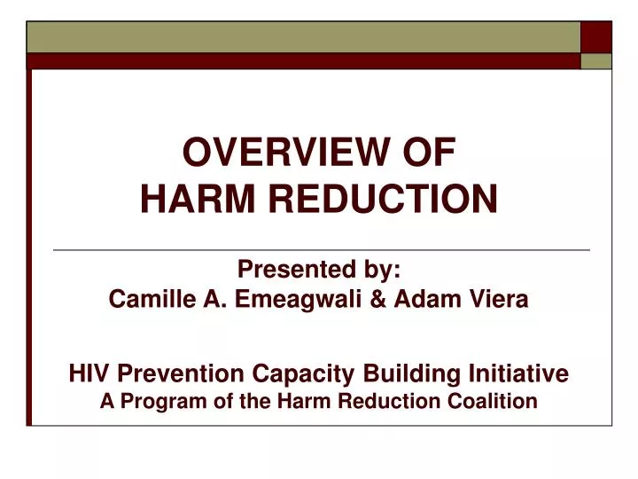overview of harm reduction