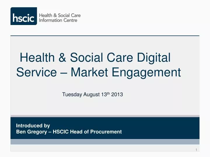 health social care digital service market engagement