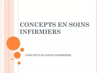 concepts en soins infirmiers
