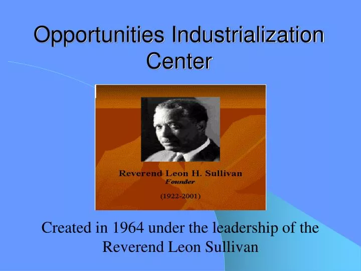 opportunities industrialization center