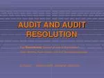 AUDIT AND AUDIT RESOLUTION - slide 1