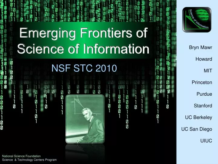 emerging frontiers of science of information
