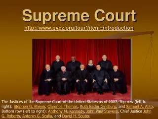 Supreme Court oyez/tour?item=introduction