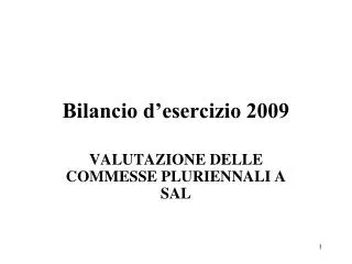 bilancio d esercizio 2009