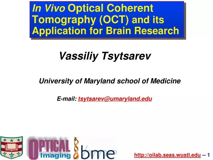 in vivo optical coherent tomography oct and its application for brain research