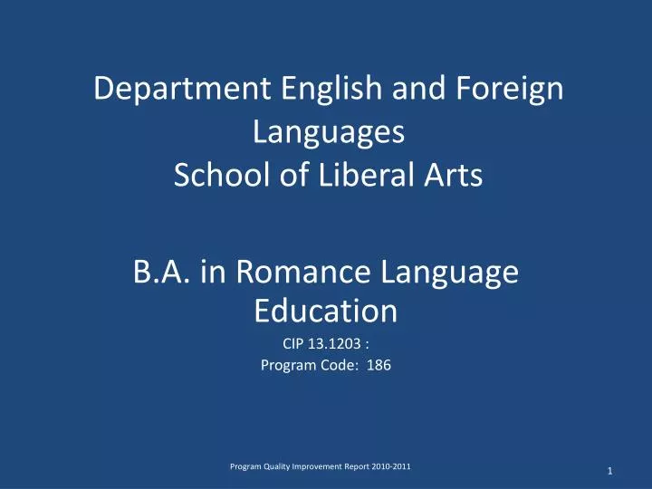 department english and foreign languages school of liberal arts