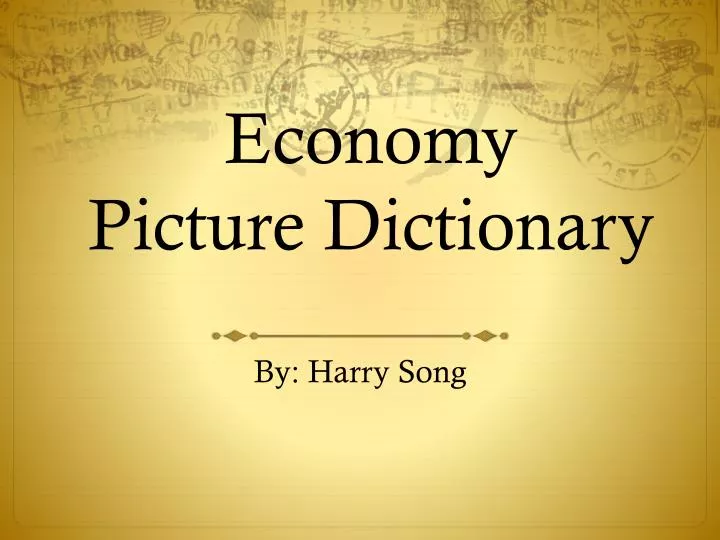 economy picture dictionary