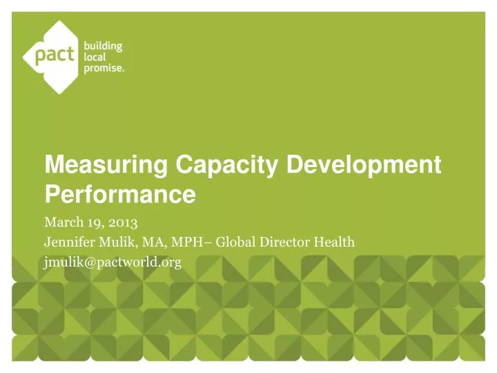 measurin g capacity development performance