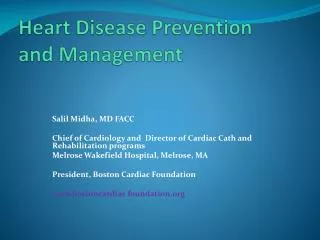 Heart Disease Prevention and Management
