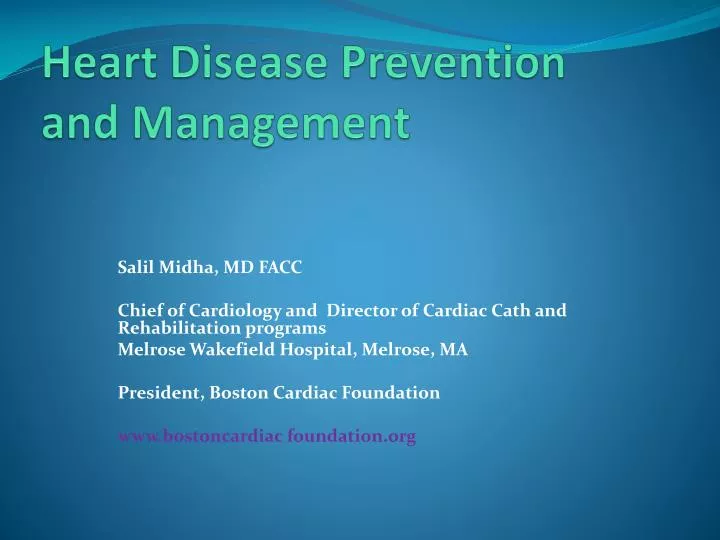 heart disease prevention and management