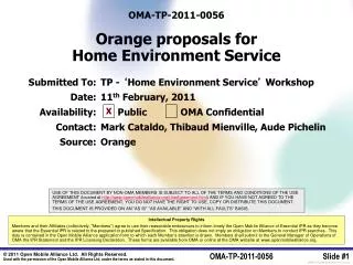 OMA-TP-2011-0056 Orange proposals for Home Environment Service
