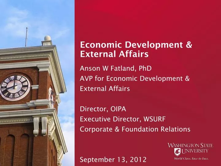economic development external affairs