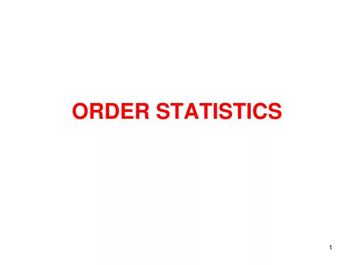 order statistics