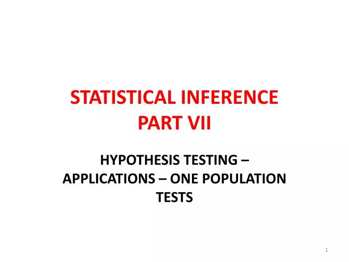 statistical inference part vii
