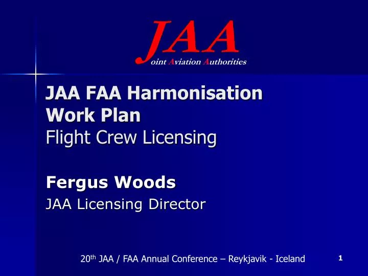 jaa faa harmonisation work plan flight crew licensing
